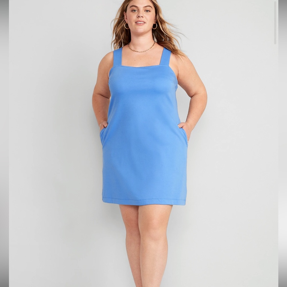 Old Navy Sleeveless Ponte-Knit Mini Dress for Women Blue